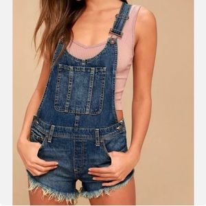 NWOT We The Free Summer Babe Denim Short Overalls